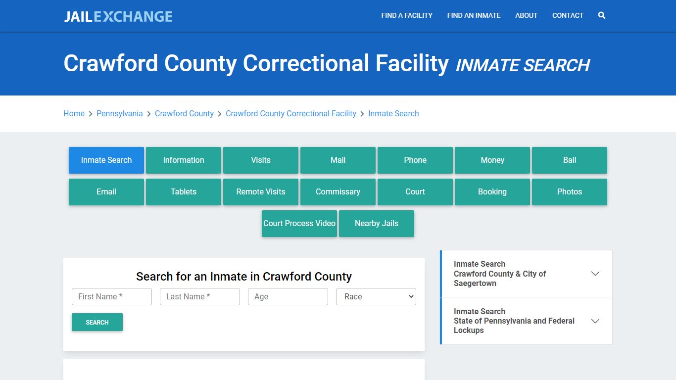 Crawford County Correctional Facility Inmate Search